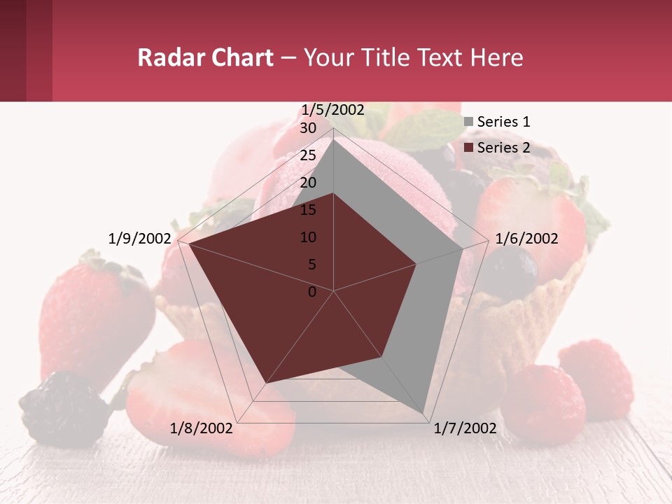 A Bowl Of Ice Cream With Strawberries And Raspberries PowerPoint Template