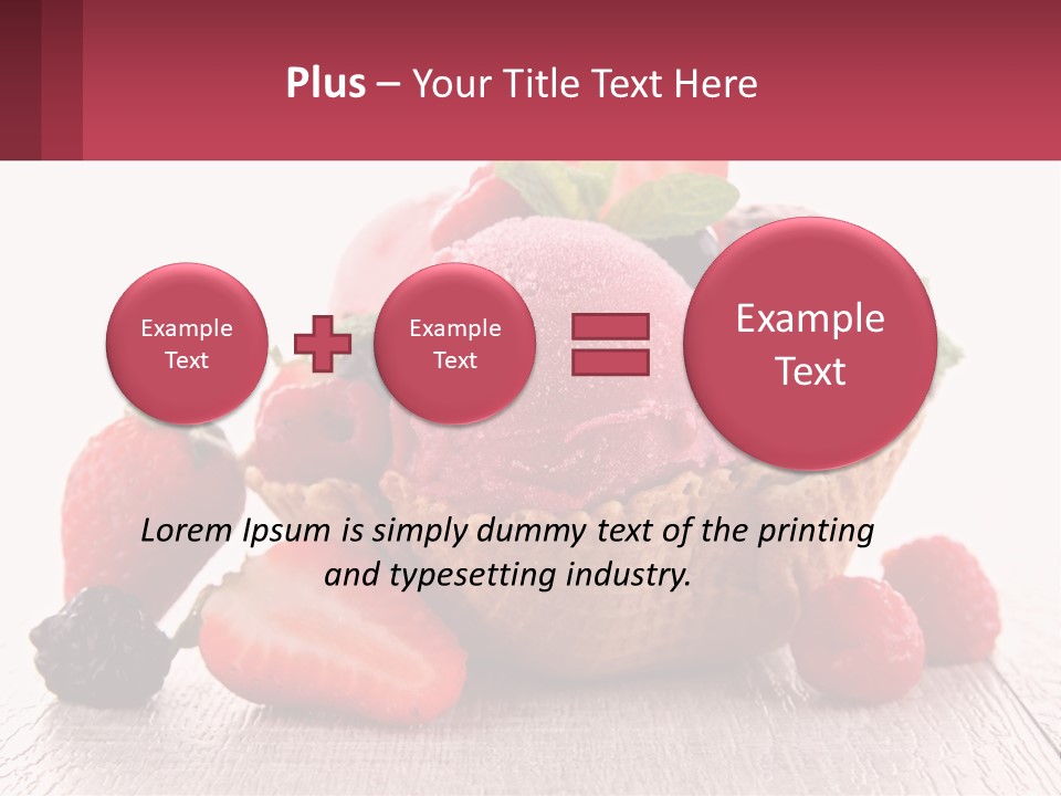 A Bowl Of Ice Cream With Strawberries And Raspberries PowerPoint Template