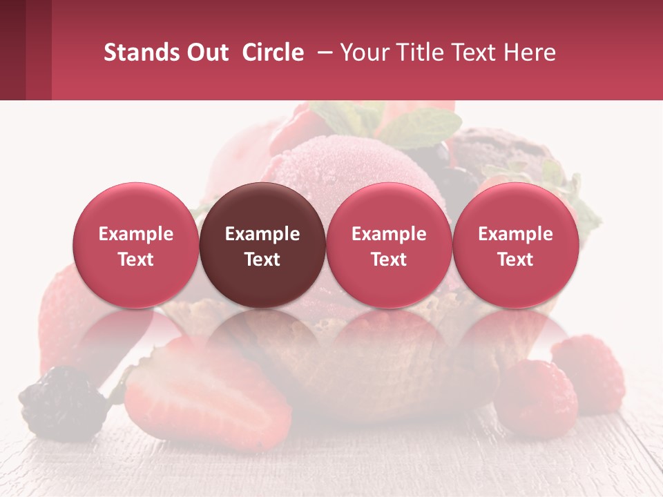 A Bowl Of Ice Cream With Strawberries And Raspberries PowerPoint Template