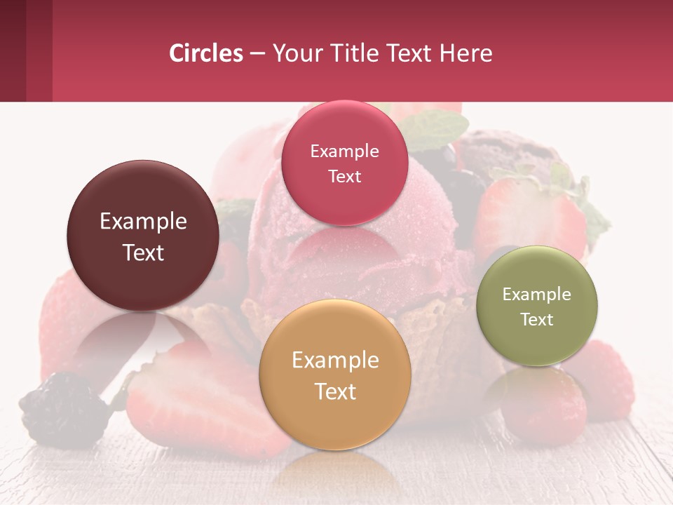 A Bowl Of Ice Cream With Strawberries And Raspberries PowerPoint Template