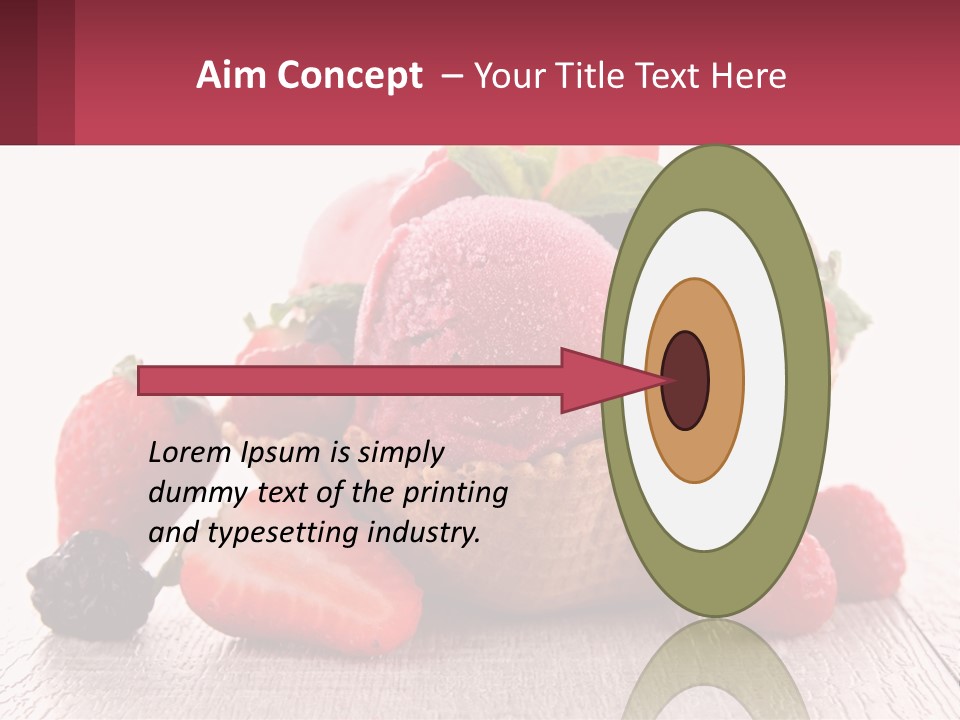 A Bowl Of Ice Cream With Strawberries And Raspberries PowerPoint Template