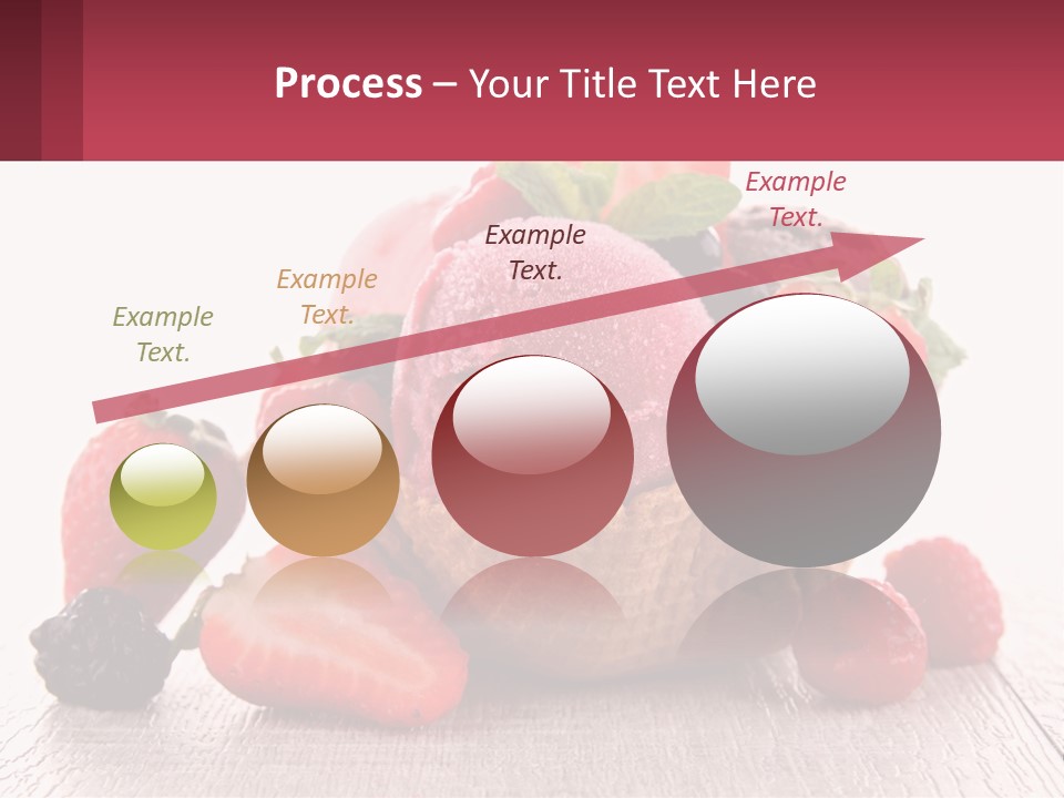 A Bowl Of Ice Cream With Strawberries And Raspberries PowerPoint Template