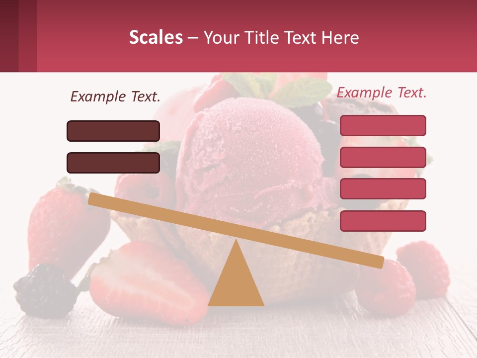 A Bowl Of Ice Cream With Strawberries And Raspberries PowerPoint Template