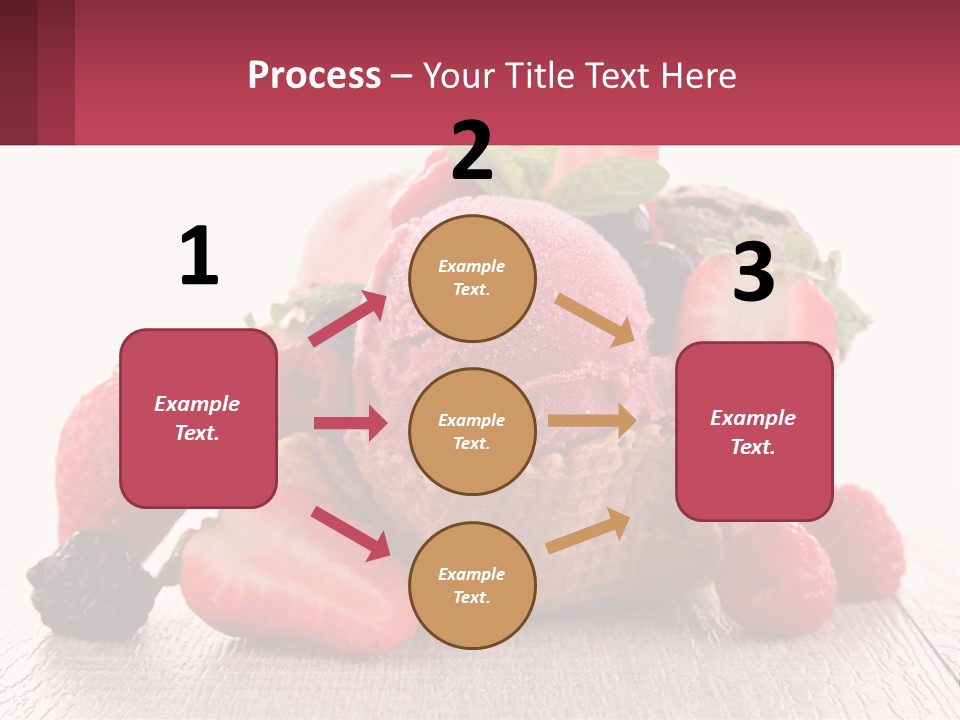 A Bowl Of Ice Cream With Strawberries And Raspberries PowerPoint Template