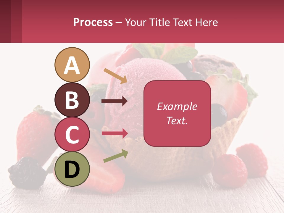 A Bowl Of Ice Cream With Strawberries And Raspberries PowerPoint Template