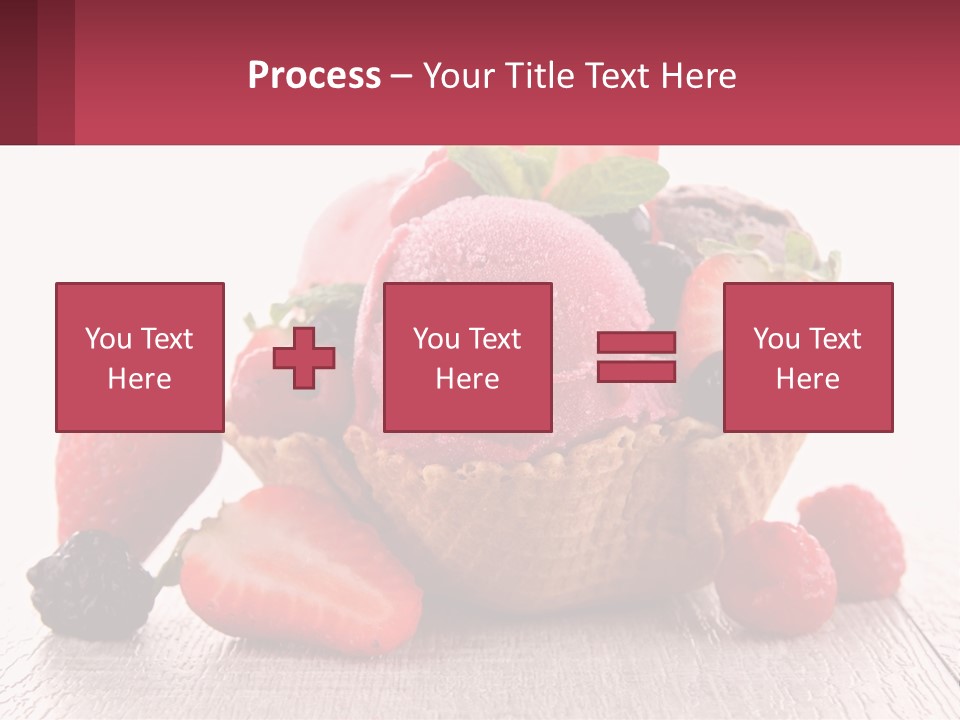 A Bowl Of Ice Cream With Strawberries And Raspberries PowerPoint Template
