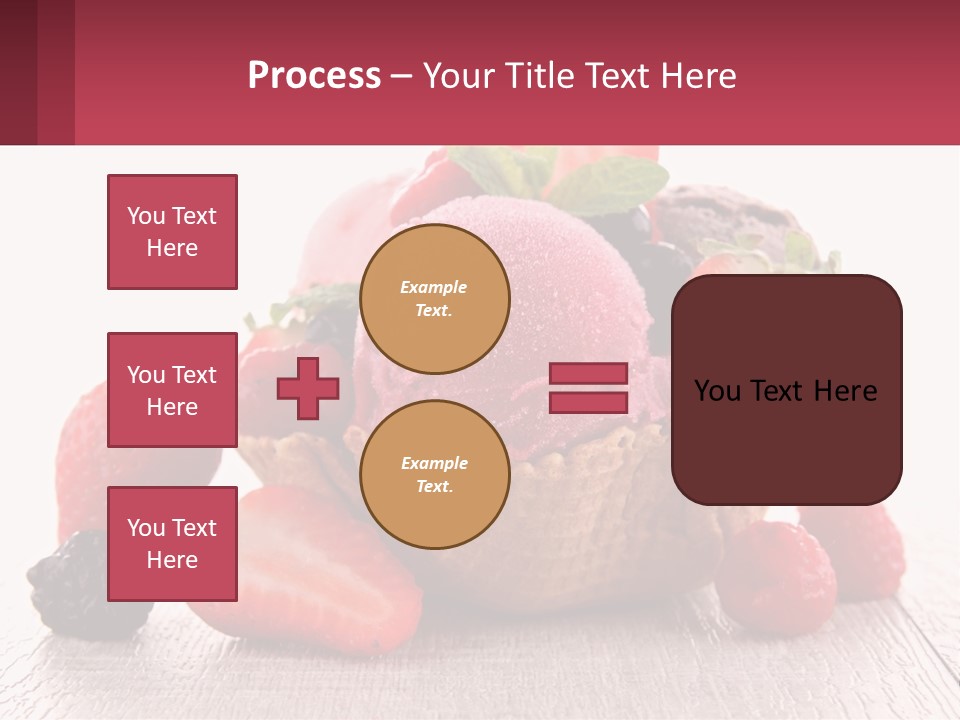 A Bowl Of Ice Cream With Strawberries And Raspberries PowerPoint Template