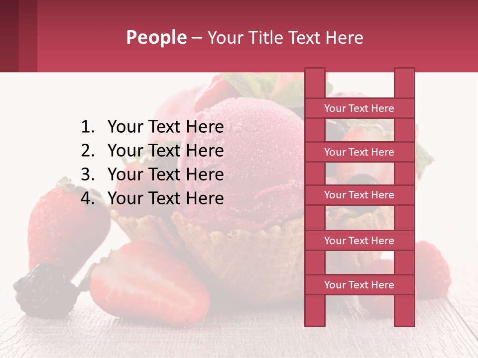 A Bowl Of Ice Cream With Strawberries And Raspberries PowerPoint Template
