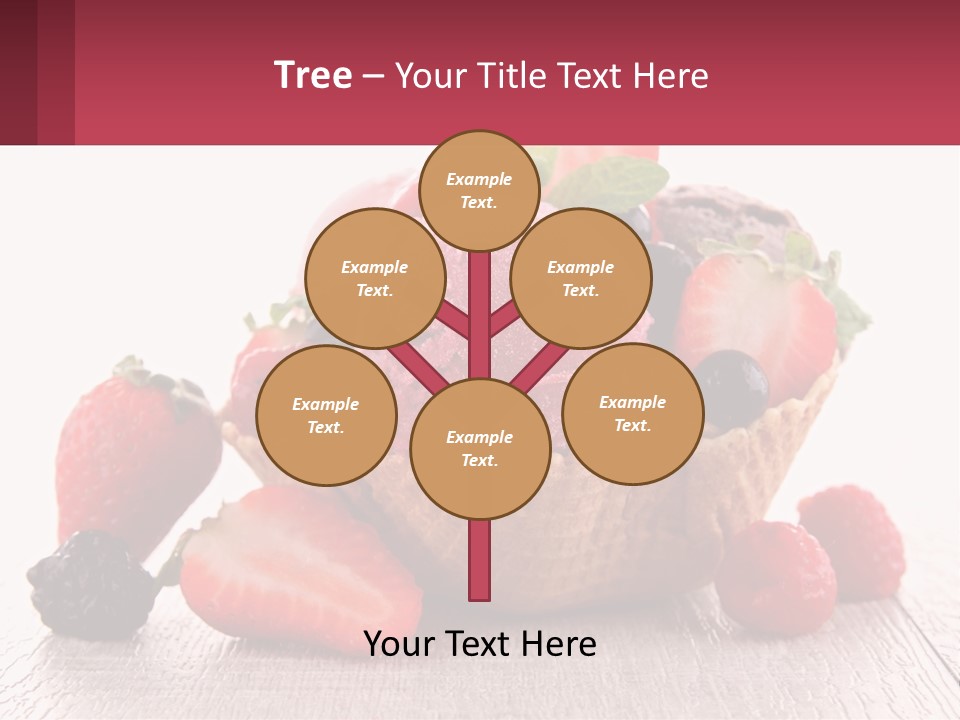 A Bowl Of Ice Cream With Strawberries And Raspberries PowerPoint Template