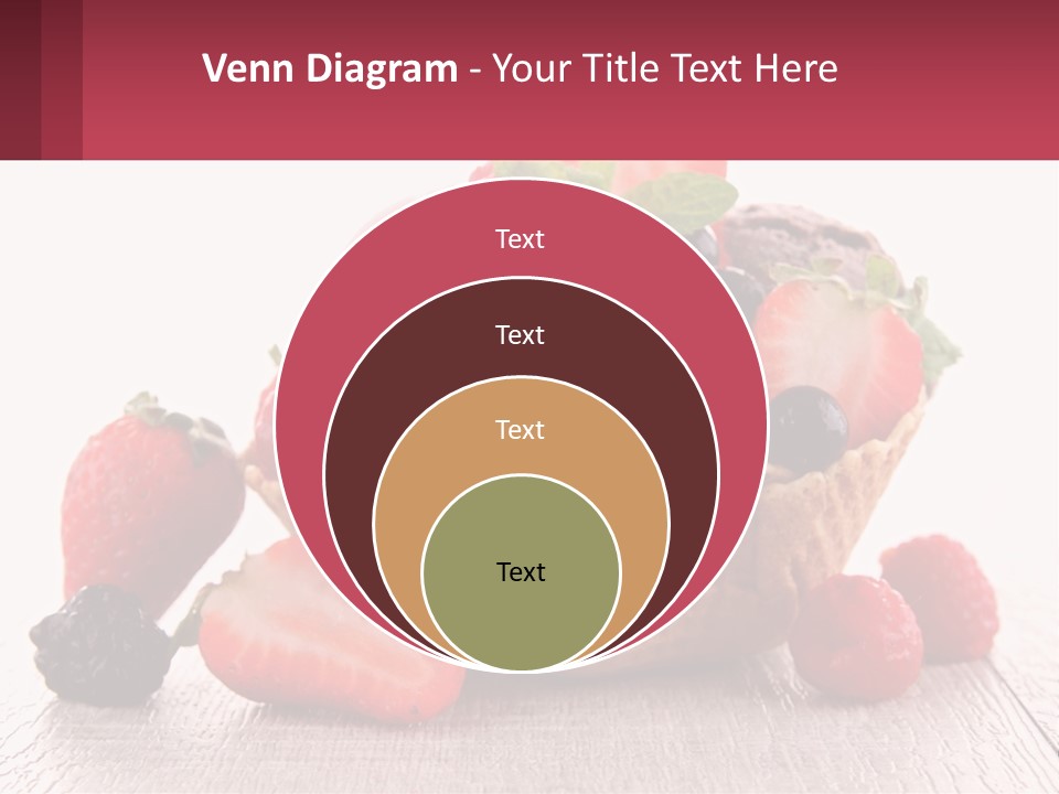 A Bowl Of Ice Cream With Strawberries And Raspberries PowerPoint Template