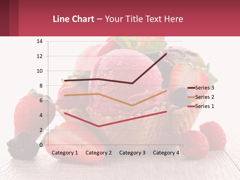 A Bowl Of Ice Cream With Strawberries And Raspberries PowerPoint Template