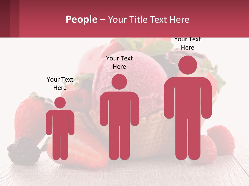 A Bowl Of Ice Cream With Strawberries And Raspberries PowerPoint Template