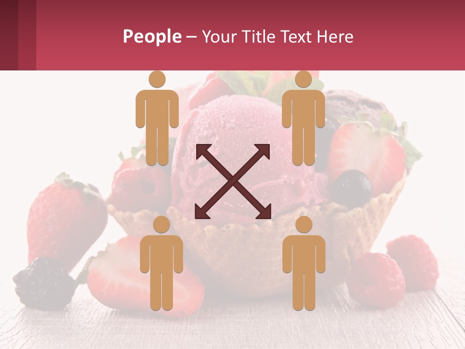 A Bowl Of Ice Cream With Strawberries And Raspberries PowerPoint Template
