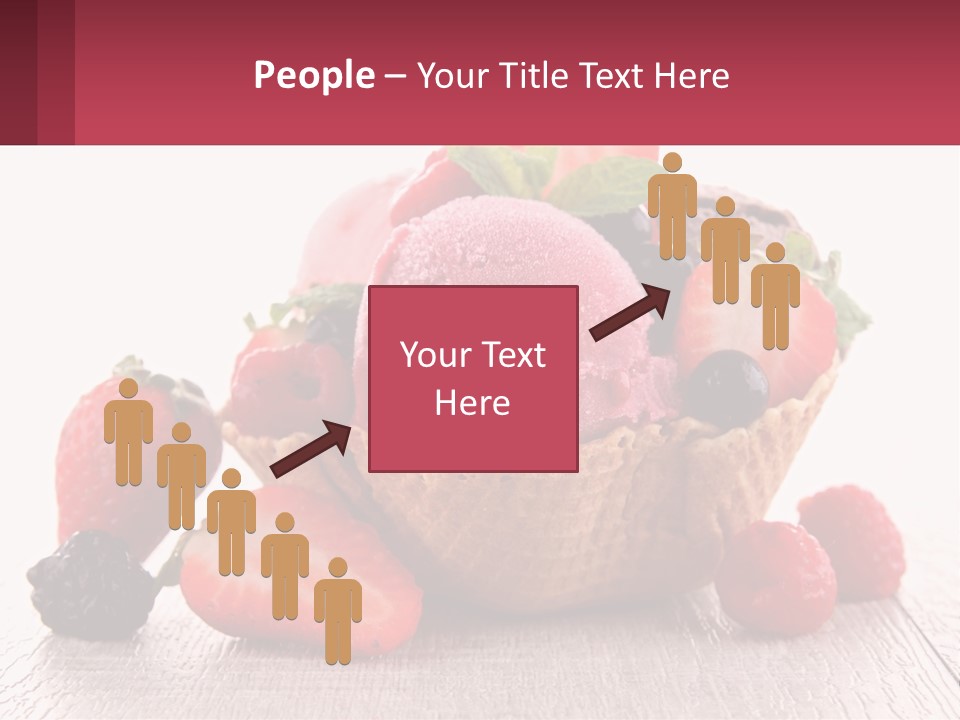 A Bowl Of Ice Cream With Strawberries And Raspberries PowerPoint Template