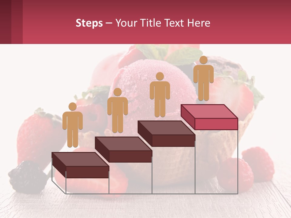 A Bowl Of Ice Cream With Strawberries And Raspberries PowerPoint Template