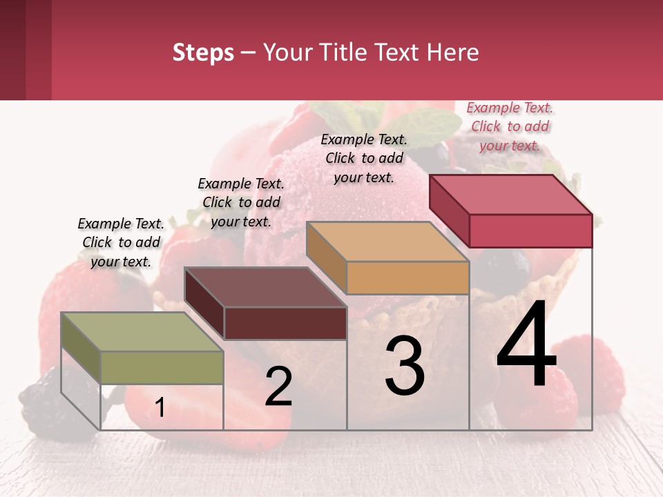 A Bowl Of Ice Cream With Strawberries And Raspberries PowerPoint Template