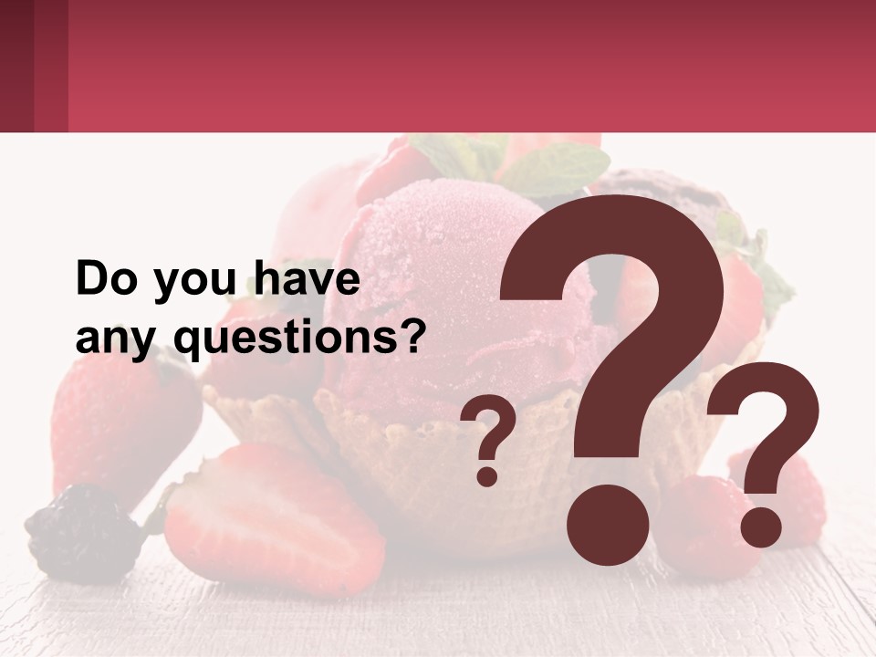 A Bowl Of Ice Cream With Strawberries And Raspberries PowerPoint Template