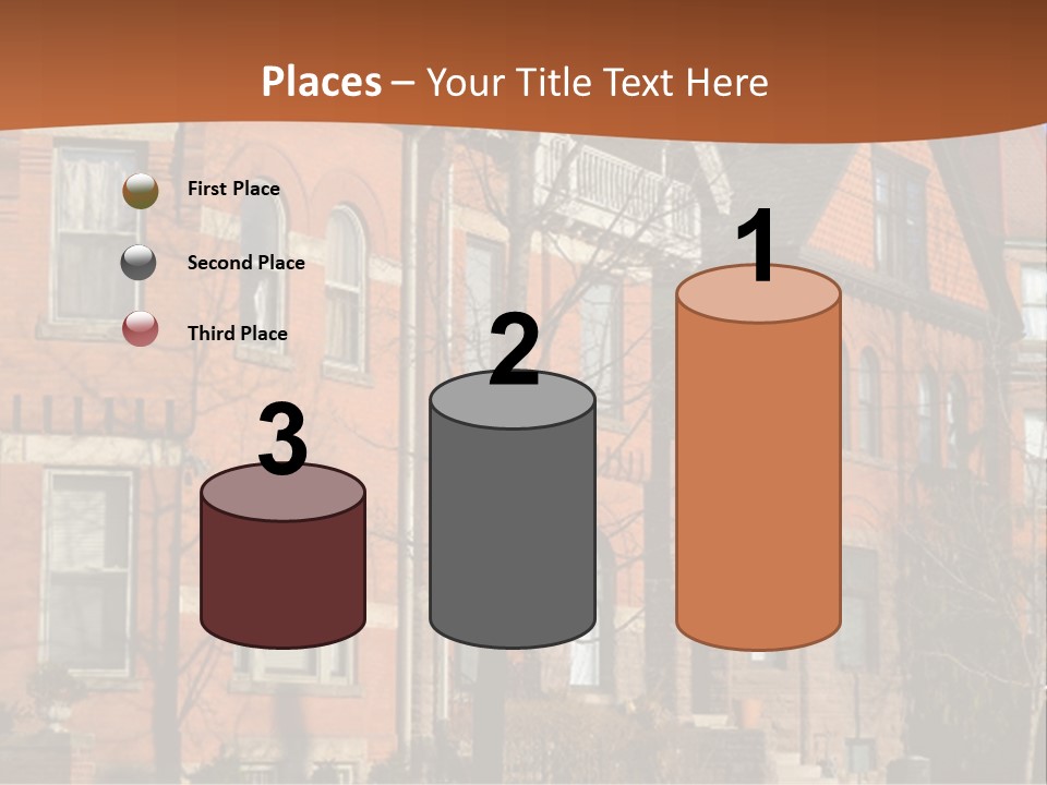A Row Of Houses With Trees In Front Of Them PowerPoint Template