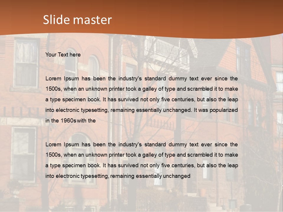 A Row Of Houses With Trees In Front Of Them PowerPoint Template