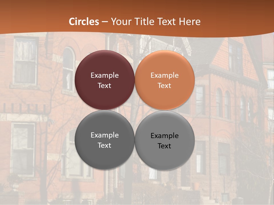 A Row Of Houses With Trees In Front Of Them PowerPoint Template