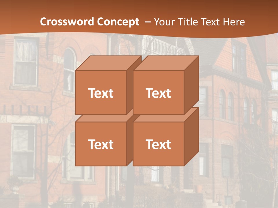 A Row Of Houses With Trees In Front Of Them PowerPoint Template