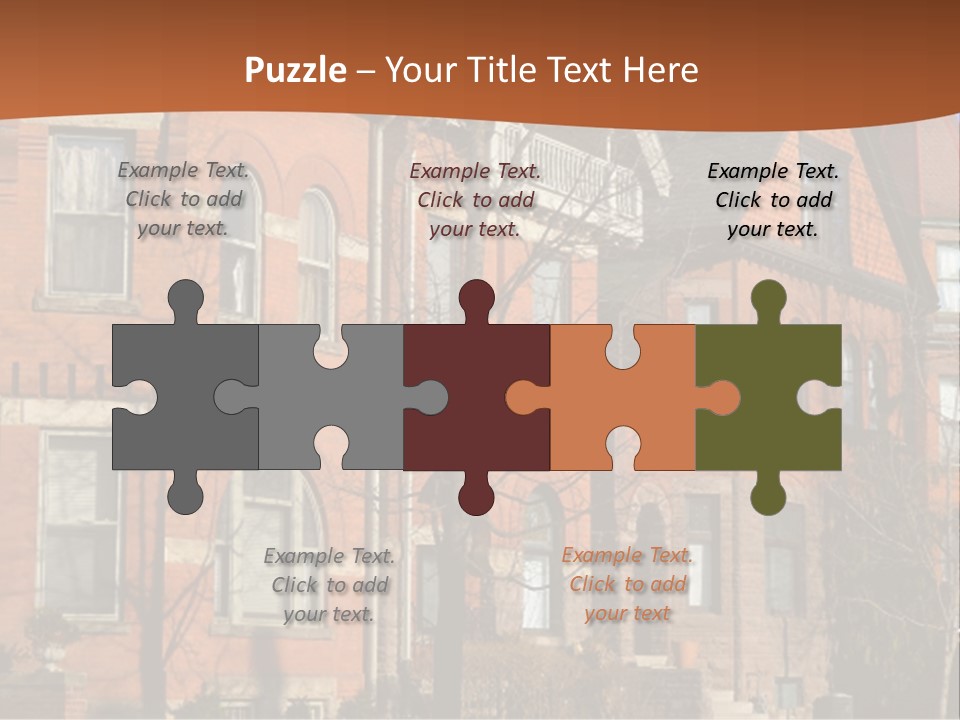 A Row Of Houses With Trees In Front Of Them PowerPoint Template