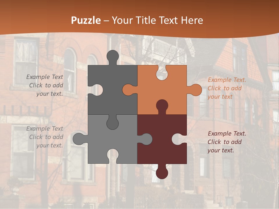 A Row Of Houses With Trees In Front Of Them PowerPoint Template