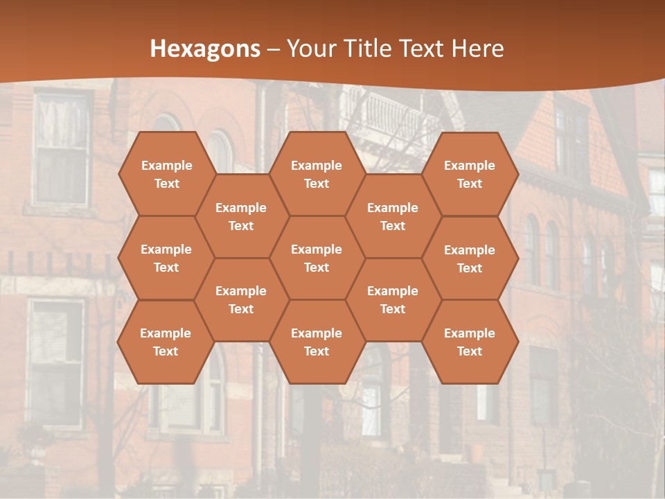 A Row Of Houses With Trees In Front Of Them PowerPoint Template