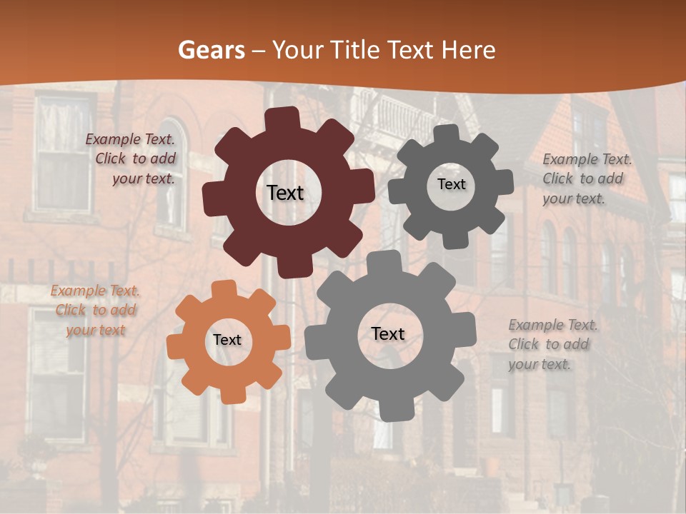 A Row Of Houses With Trees In Front Of Them PowerPoint Template