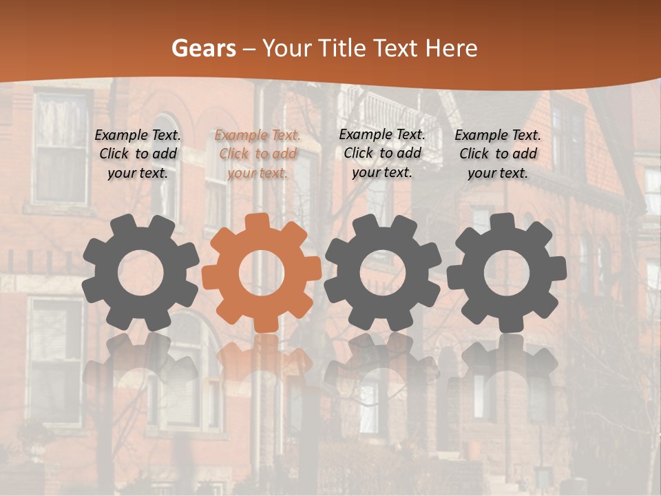 A Row Of Houses With Trees In Front Of Them PowerPoint Template