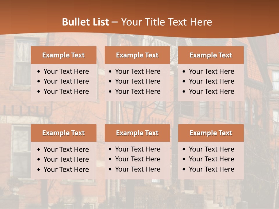 A Row Of Houses With Trees In Front Of Them PowerPoint Template