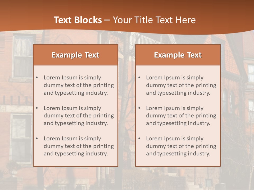 A Row Of Houses With Trees In Front Of Them PowerPoint Template