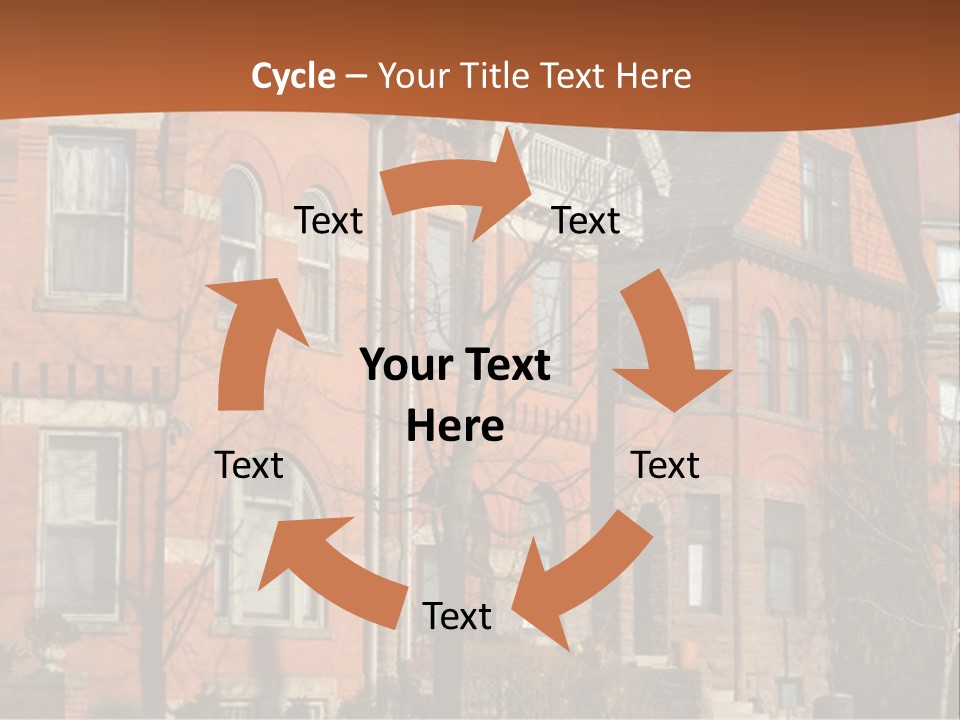 A Row Of Houses With Trees In Front Of Them PowerPoint Template