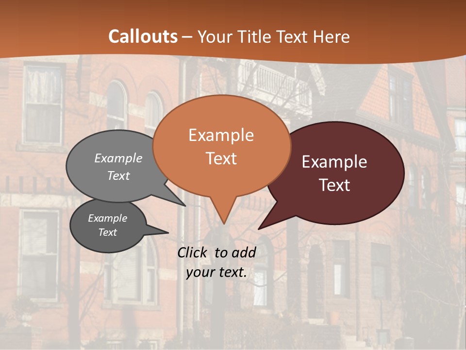 A Row Of Houses With Trees In Front Of Them PowerPoint Template