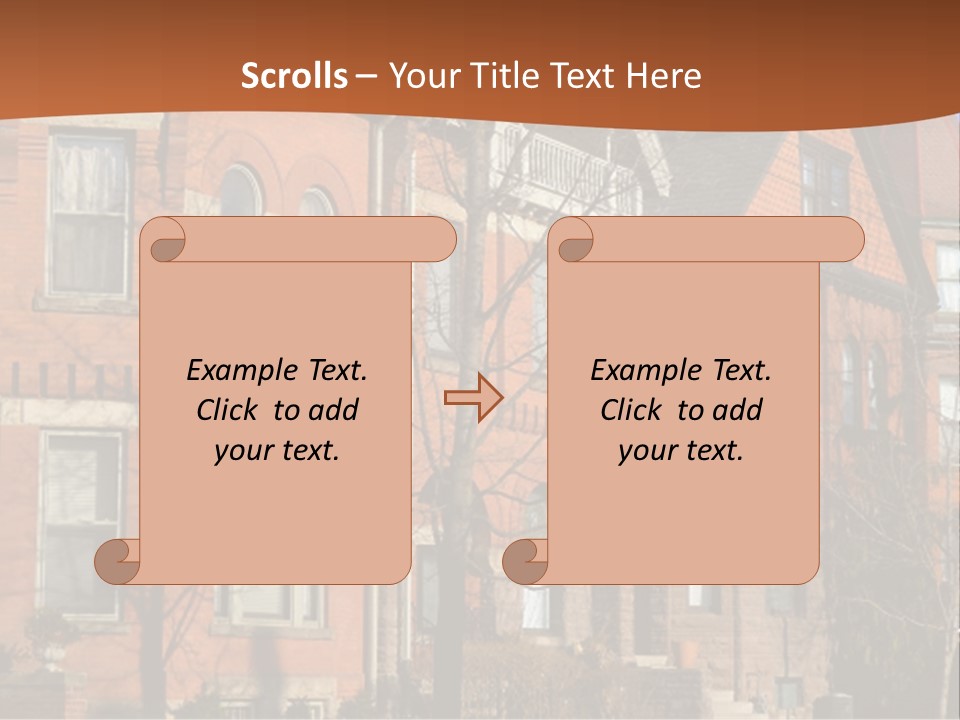 A Row Of Houses With Trees In Front Of Them PowerPoint Template