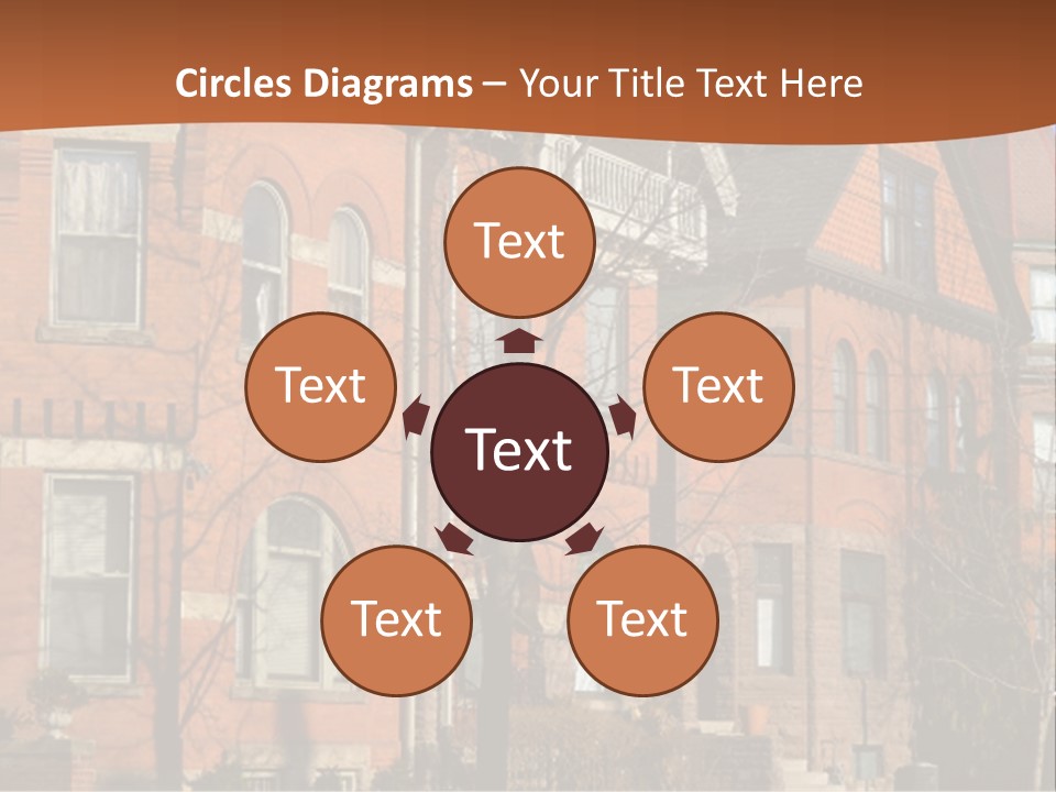 A Row Of Houses With Trees In Front Of Them PowerPoint Template