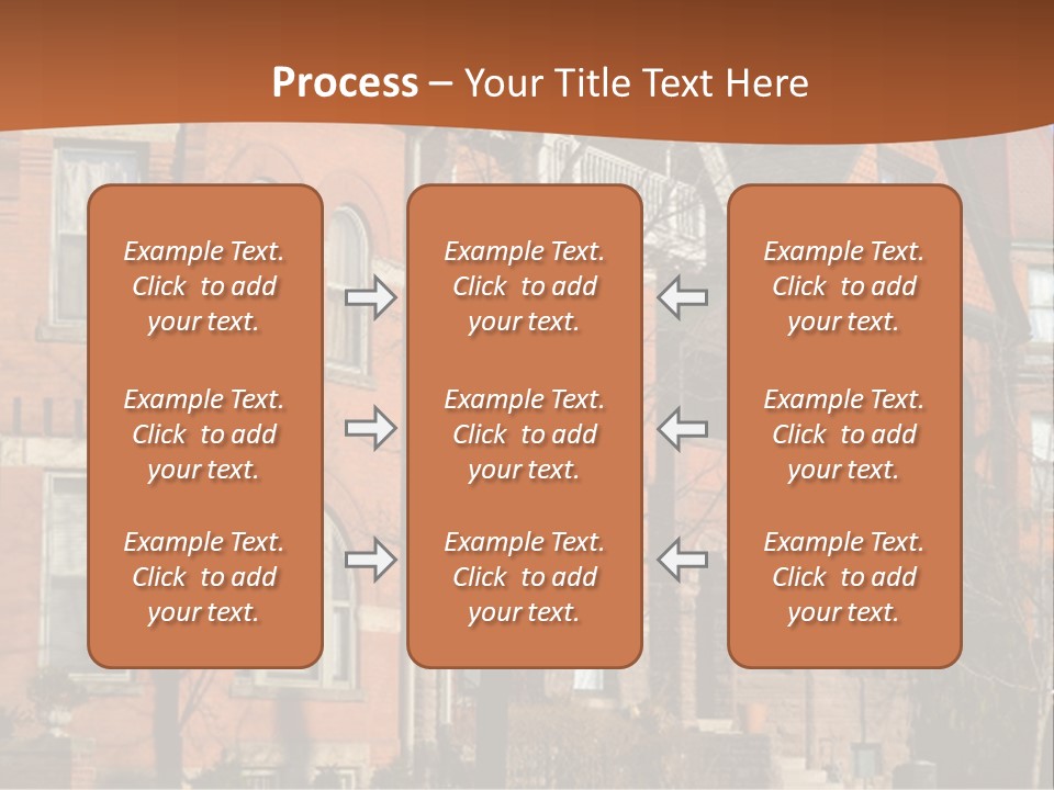 A Row Of Houses With Trees In Front Of Them PowerPoint Template
