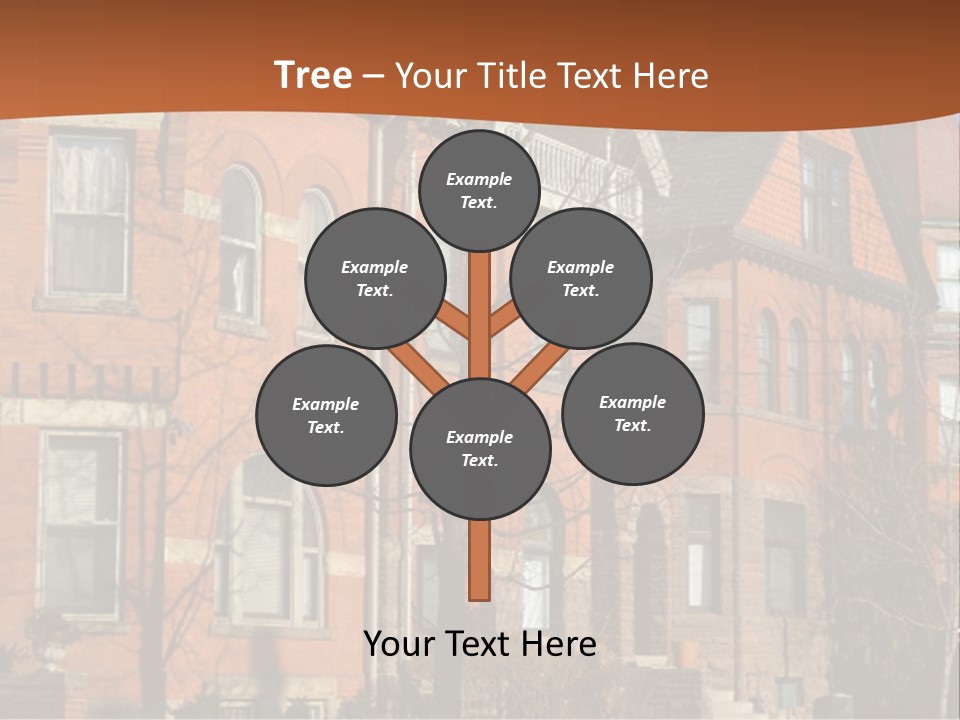 A Row Of Houses With Trees In Front Of Them PowerPoint Template