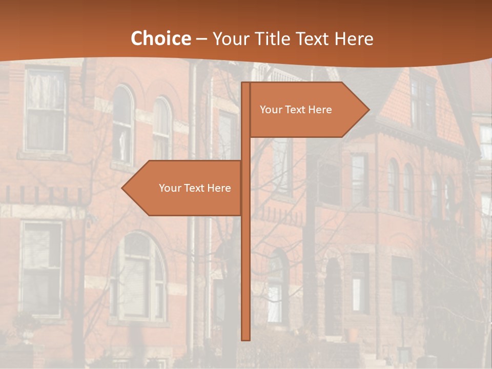 A Row Of Houses With Trees In Front Of Them PowerPoint Template