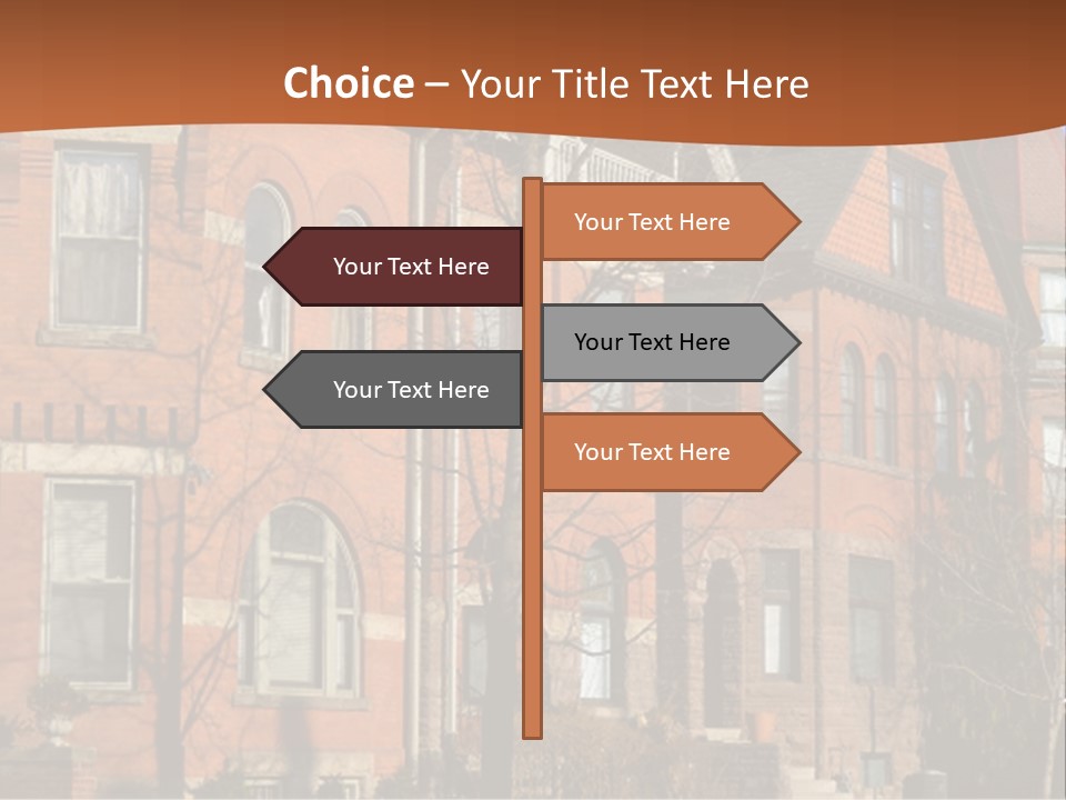 A Row Of Houses With Trees In Front Of Them PowerPoint Template