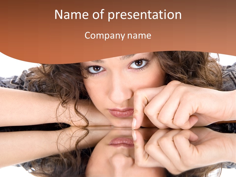 A Woman With Her Hands On Her Face PowerPoint Template