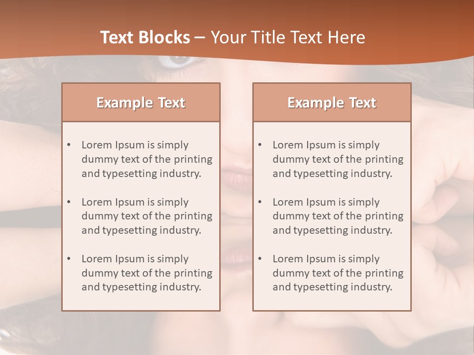 A Woman With Her Hands On Her Face PowerPoint Template