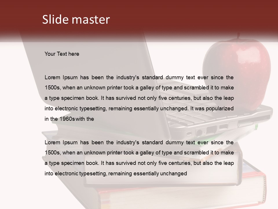 A Laptop Computer Sitting On Top Of A Pile Of Books PowerPoint Template