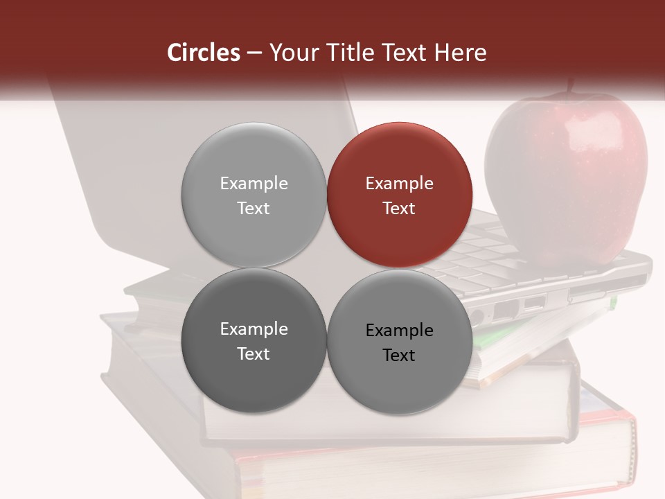 A Laptop Computer Sitting On Top Of A Pile Of Books PowerPoint Template