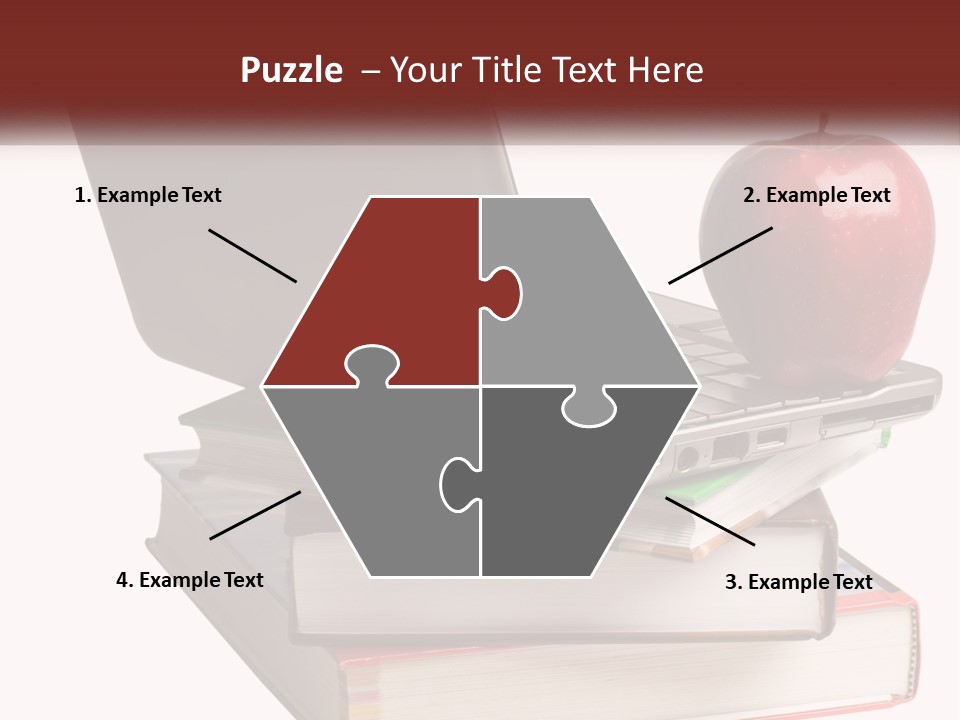 A Laptop Computer Sitting On Top Of A Pile Of Books PowerPoint Template
