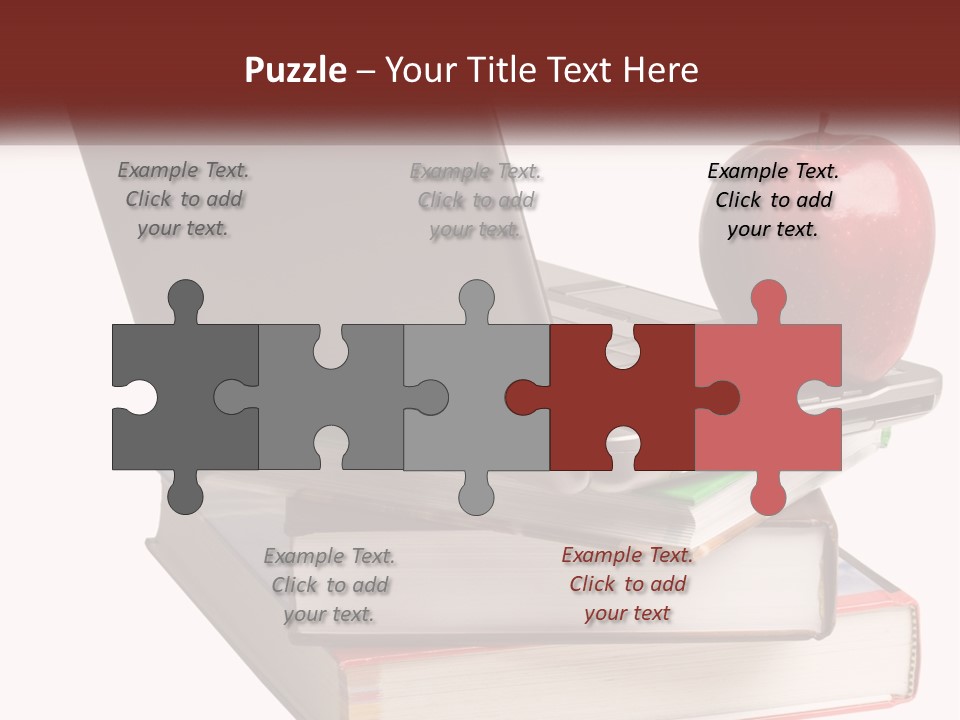 A Laptop Computer Sitting On Top Of A Pile Of Books PowerPoint Template