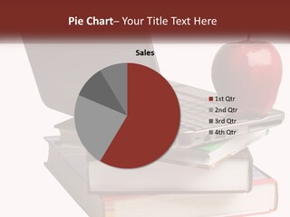 A Laptop Computer Sitting On Top Of A Pile Of Books PowerPoint Template