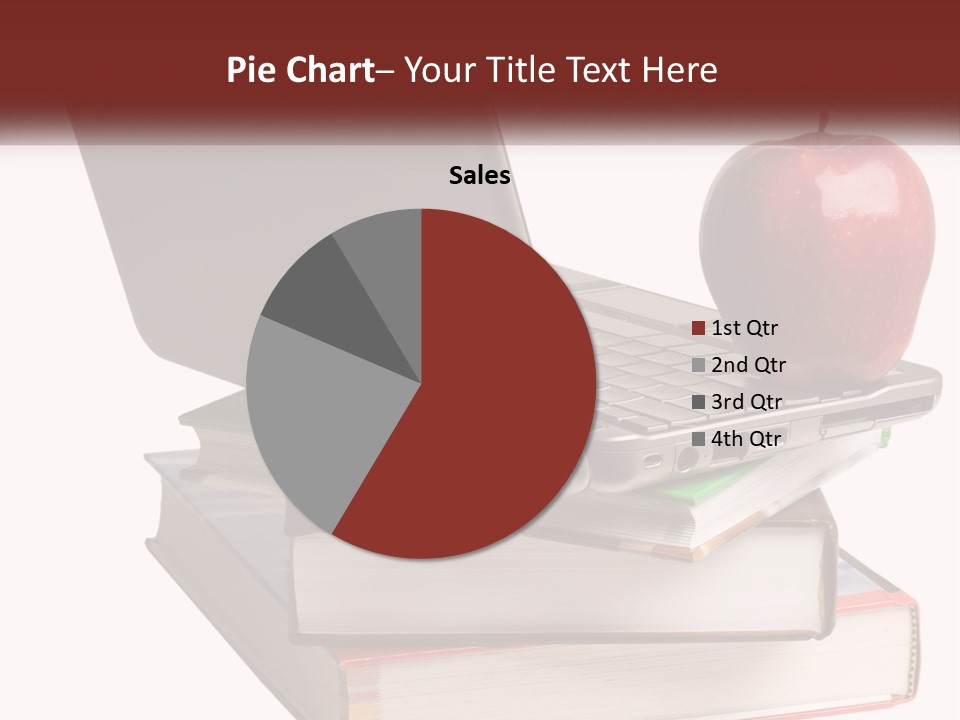 A Laptop Computer Sitting On Top Of A Pile Of Books PowerPoint Template