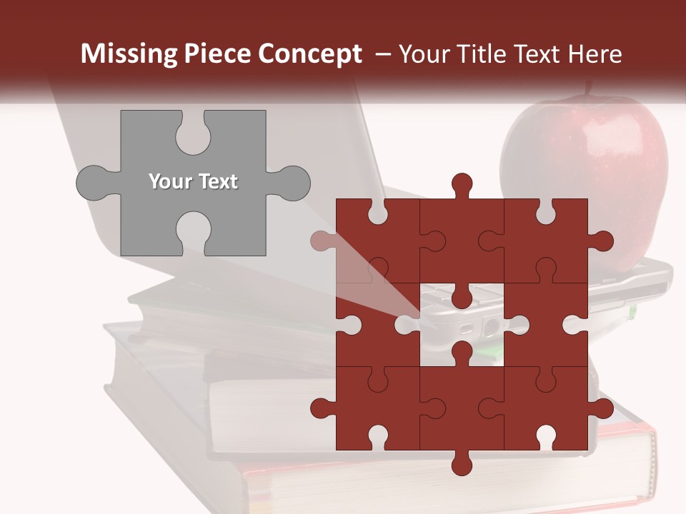 A Laptop Computer Sitting On Top Of A Pile Of Books PowerPoint Template