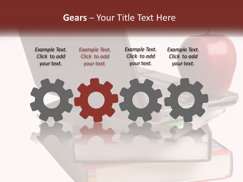 A Laptop Computer Sitting On Top Of A Pile Of Books PowerPoint Template